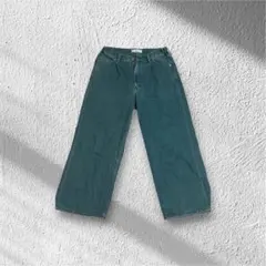 RAGEBLUE ワイドデニムパンツ グリーンのサムネイル