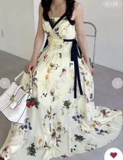 フレイアイディー、フルーツ柄 キャミワンピース ロング丈 - メルカリ
