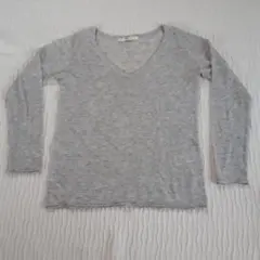 AZUL by moussy　グレーレディース　長袖ニット　カットソー　Sのサムネイル