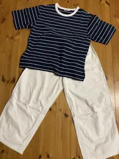 【美品】studio CLIP BIGポケットカーゴパンツMとコットンＴシャツＬ