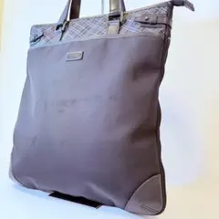 BURBERRY BLACK LABEL ネイビー 縦型ビジネスバッグ ナイロン