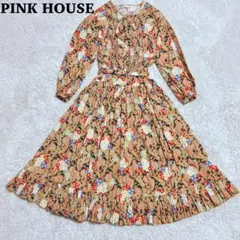 美品✨ピンクハウス　バラ柄　綿ローン ティアードマキシワンピース ベルト付き 美品✨ピンクハウス バラ柄 綿ローン ティアードマキシワンピース