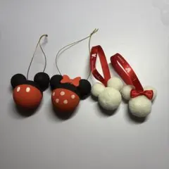 디즈니 미키 & 미니 オーナメントキーホルダー 4点セット