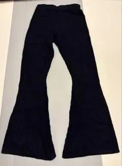 リブフレアパンツ　黒　GRL