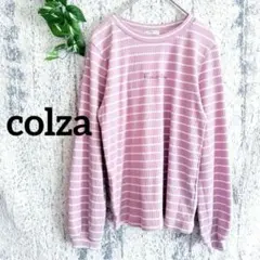 【コルザ】 ボーダー レディース長袖カットソー (S) パープル