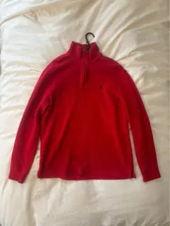 ポロ・ラルフ・ローレン ジップアップニットレッド