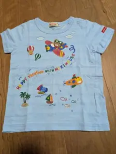 ミキハウス 水色 Tシャツ 90