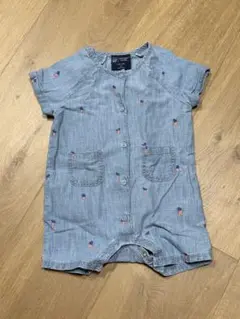 baby GAP にんじん柄　デニム風　ロンパース 6-12ヶ月　70cm