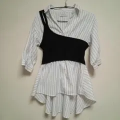 ♥CECIL McBEE ♥ストライプ五分袖シャツ