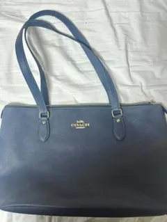 COACH トートバッグ ネイビー レザー - メルカリ