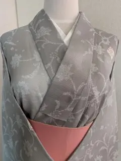 ❤️洗える単衣紗 Sサイズ 黒地に小花文様 ホームクリーニング済み