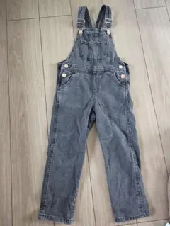 H&M ダークグレー デニムオーバーオール