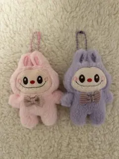 ラブブぬいぐるみホルダーセット2個サイズ約横8cm 縦11cm