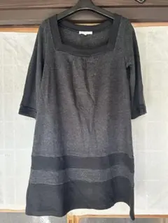 グローブのワンピース グレー M 9号 七分袖 ニットワンピース Aライン