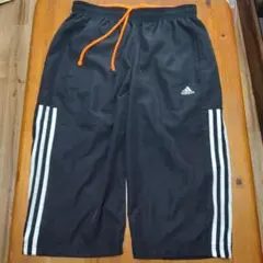 adidas ボトムス 黒 オレンジドローコード