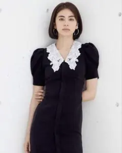 【SNIDEL】エンブロイダリーカラーマーメイドワンピ