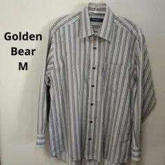 ✨美品✨Golden Bear メンズ　ストライプシャツ M　グレー系