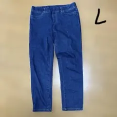 ストレートレッグデニム　ダークブルー L