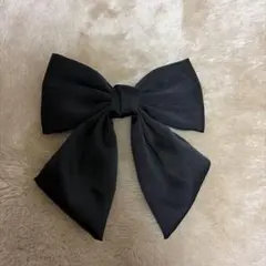 ブラック リボン バレッタ ヘアクリップ