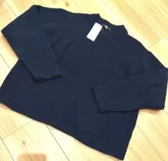【新品未使用】UNIQLO ウォッシャブルソフトニットクルーセーター　ネイビーL