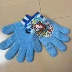 子供用 防寒キッズ手袋 妖怪ウォッチ手袋 3-4才 冬物 保温性新品ブルー