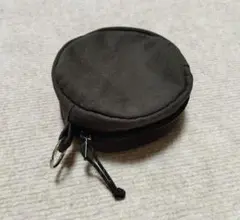 まん丸ポーチ　帆布　マチあり　チャコールグレー　隠れネコ　新品