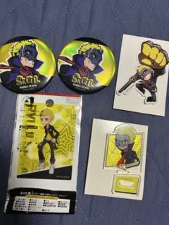 ペルソナ5ロイヤル 缶バッジ風ミラー アクリルキーホルダー スカル