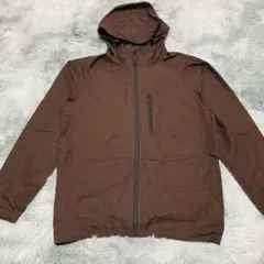 ワークマン ブラウン ナイロンジャケット フード フィールドコアL