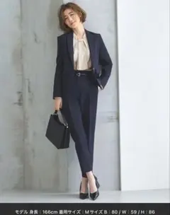 選べる4タイプ洗えるベーシックビジネススーツ　テーパードパンツセット ネイビー