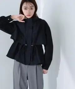 【ナチュラルビューティーベーシック】ドロストブルゾン★黒★タグ付き新品未使用