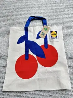 【ドイツ限定】LiDL（リドル）さくらんぼ柄エコバッグ／大サイズ・コットン製
