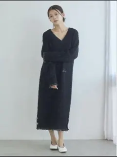 ジョエル　ロブション　ツイード　モコ　V ワンピース　ニット　ワンピ　ジェラピケ