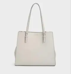【美品】CHARLES & KEITH クラシックダブルハンドルトートバッグのサムネイル