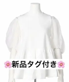 アプワイザーリッシェ　新品　スリットショルダーペプラムニット