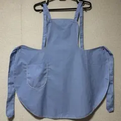 【昭和レトロ・未使用】エプロン 日本製 水色 ヴィンテージ 前掛け ポケット付き