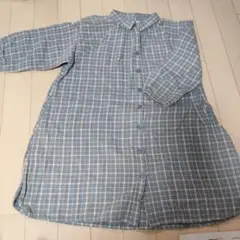 samansa mos2 lagom チェック柄シャツワンピース 長袖