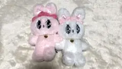 エスターバニー マスコットキーホルダー マスコット ぬいぐるみ ピンク ホワイト