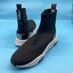 未使用級✨＋dianaプラスダイアナ軽量ニットブーツ24.5cmレディース黒
