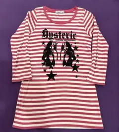 Histeric GIamour 長袖Tシャツ ロンT ピンク×ホワイト