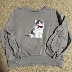 120cm タイニーマノン トレーナー 猫 ぽわん袖