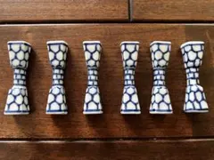 箸置きセット(青白い幾何学模様 他)まとめ売