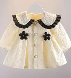 フリル付きクリーム色ワンピース 90〜95サイズ