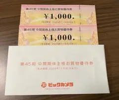 ビックカメラ 株主優待 2000円分