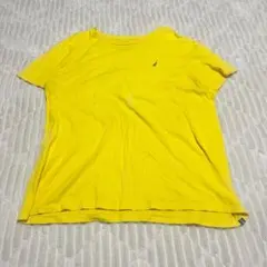 【a4009】USA製 NAUTICA 半袖プリントTシャツ イエロー XL