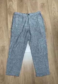 GU グレー ワイドパンツ M ウエスト紐付き