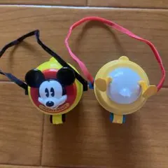 ディズニー　カプセルトイ　ポップコーンバケット　キーチェーン　ミッキー　ドナルド