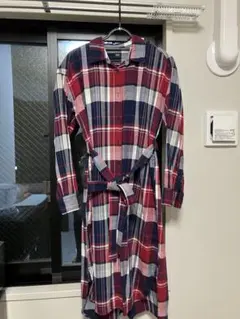 UNIQLO チェック柄長袖ワンピース Mサイズ