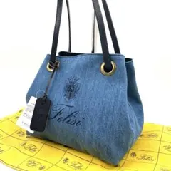 未使用保管品 Felisi 215 フェリージ ハンドバッグ 巾着 デニム