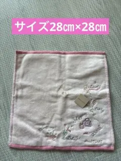 新品タグ付き未使用JILLSTUART タオルハンカチ 約28㎝×28㎝ピンクのサムネイル