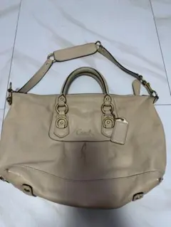 COACH 2way ハンドバッグ ベージュ系